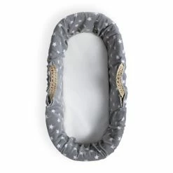 Clair De Lune Grey Star Fleece Palm Moses Basket