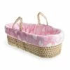 Clair De Lune Pink Heart Fleece Palm Moses Basket