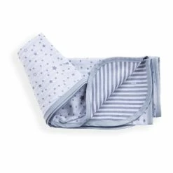 Clair De Lune Stars & Stripes Reversible Baby Blanket Cosy Blankets