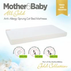 Cuddleco Mattresses Mother&Baby White Gold Anti-Allergy Pocket Sprung Cot Mattress