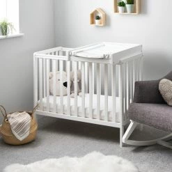 Obaby White Bantam Space Saver Cot Cots & Cot Beds
