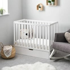 Obaby White Bantam Space Saver Cot Cots & Cot Beds