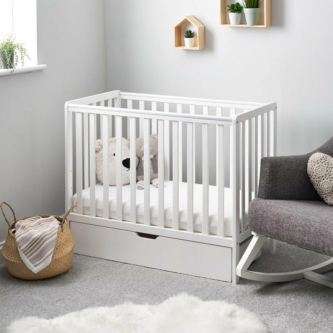 Obaby White Bantam Space Saver Cot Cots & Cot Beds
