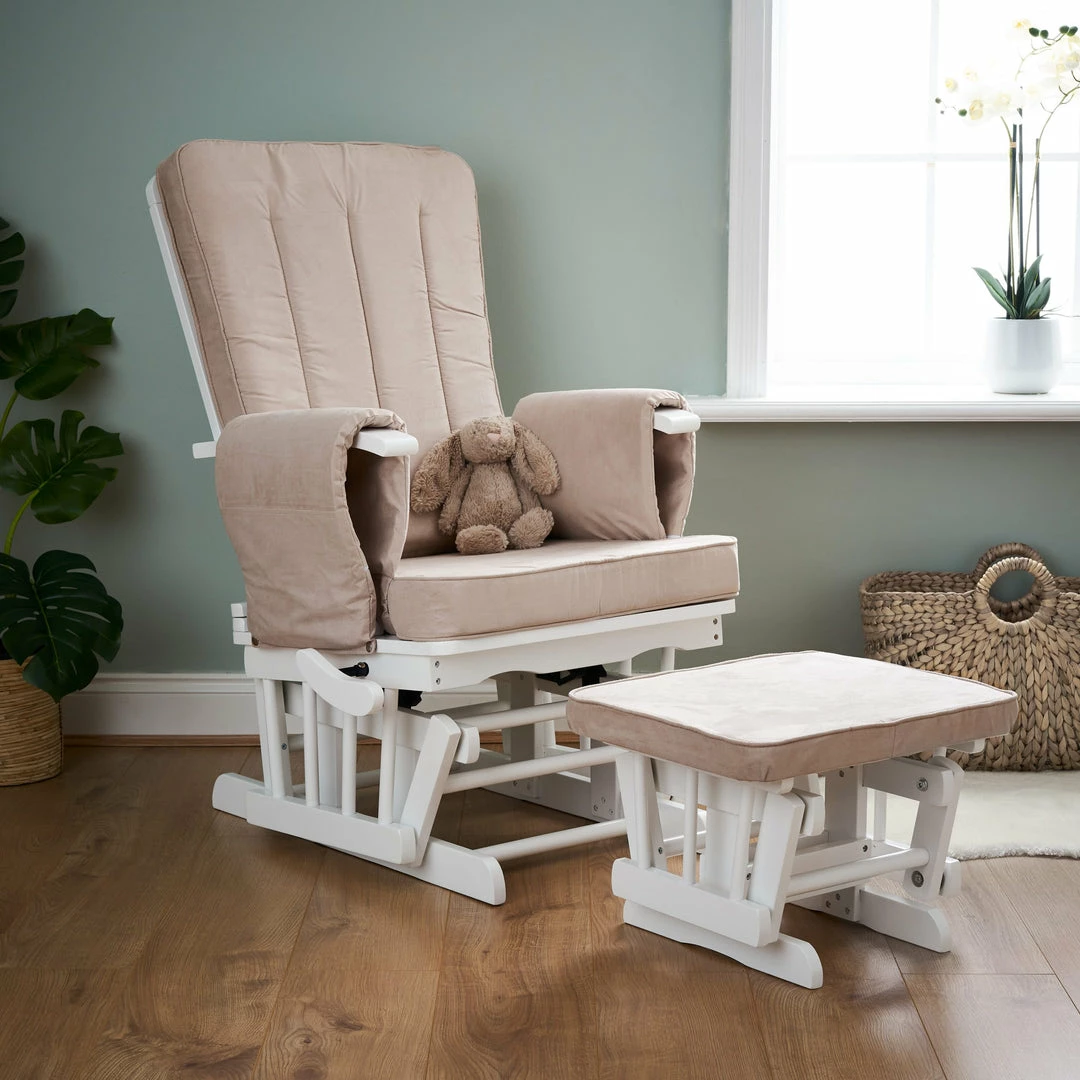 Obaby Deluxe Reclining Glider Chair And Stool Nursing Chairs