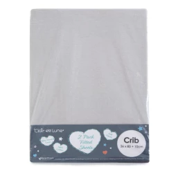 Clair De Lune Micro-Fresh® 2 Pack Fitted Crib Sheets - 85.5 X 36 Cm Soft Sheets