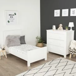 Furniture Cuddleco Aylesbury 2pc Nursery Set - 3 Drawer Dresser/Changer & Cot Bed