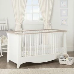 Furniture Cuddleco Clara 2pc Nursery Set - 3 Drawer Dresser/Changer & Cot Bed
