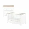 Furniture Cuddleco Clara 2pc Nursery Set - 3 Drawer Dresser/Changer & Cot Bed