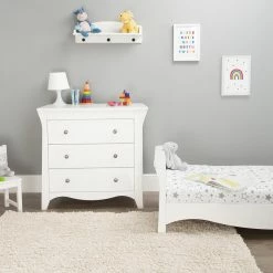 Furniture Cuddleco Clara 2pc Nursery Set - 3 Drawer Dresser/Changer & Cot Bed