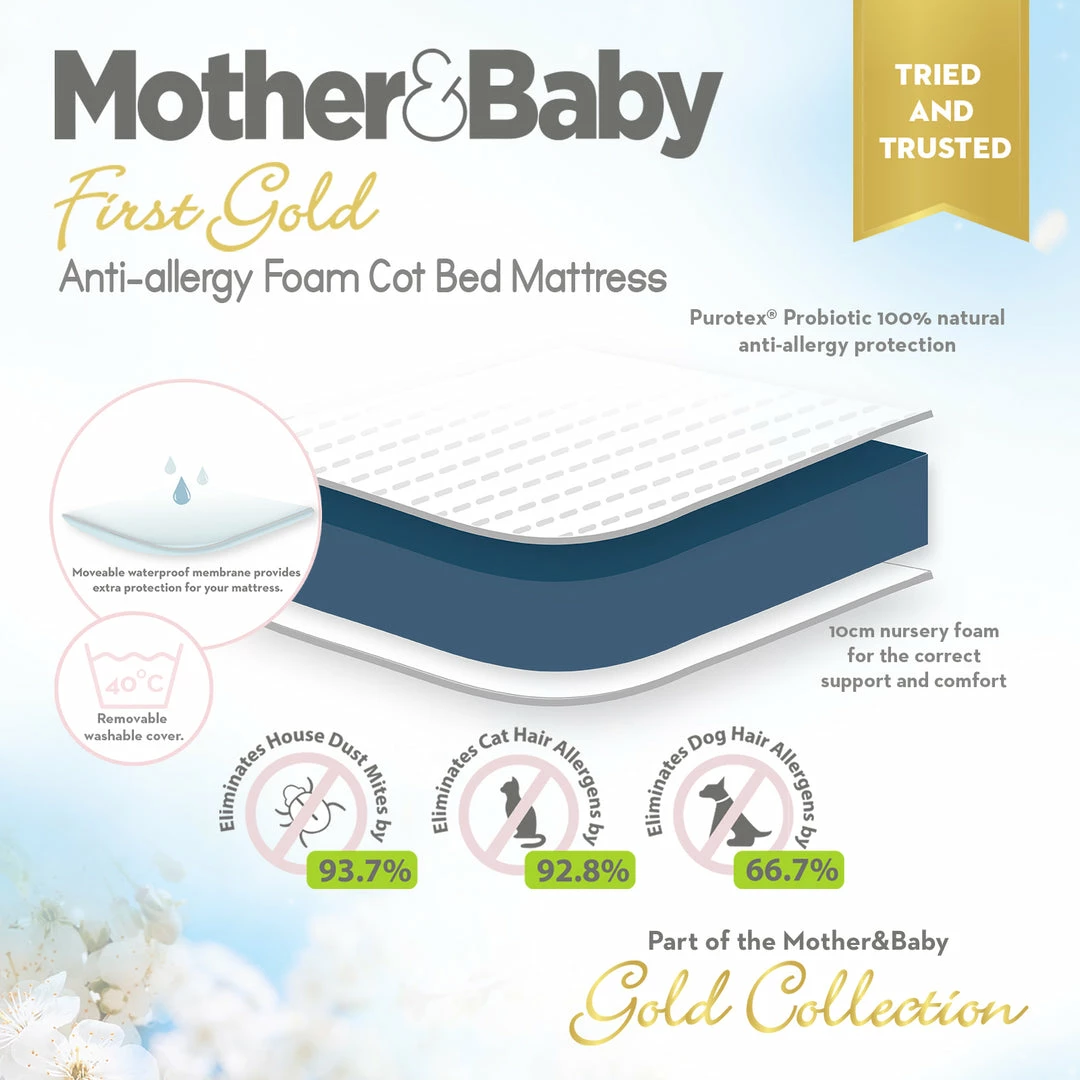 Cuddleco Mother&Baby First Gold Anti-Allergy Foam Cot-Bed Mattress