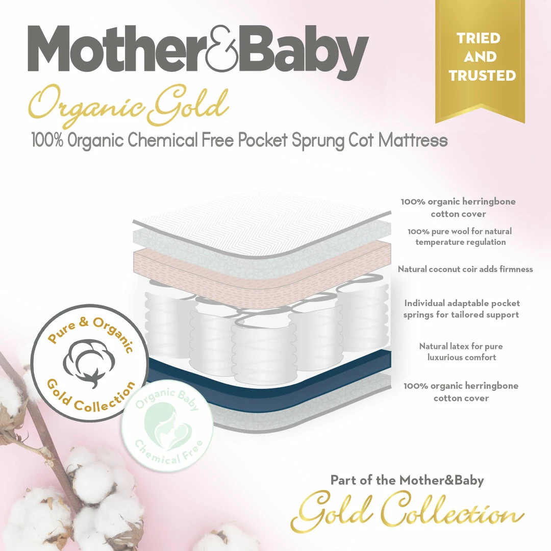 Cuddleco Mother&Baby Gold Organic Cot Mattress Mattresses