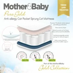 Cuddleco Mother&Baby Pure Gold Anti-Allergy Coir Pocket Sprung Cot Mattress Mattresses
