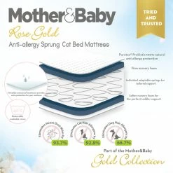 Cuddleco Mother&Baby Rose Gold Anti-Allergy Sprung Cot Bed Mattress Mattresses