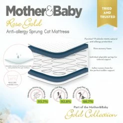 Cuddleco Mattresses Mother&Baby Rose Gold Anti-Allergy Sprung Cot Mattress