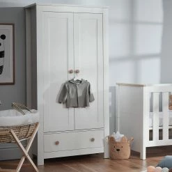 Furniture Cuddleco Aylesbury 3pc Nursery Set - 3 Drawer Dresser/Changer, Cot Bed & Wardrobe
