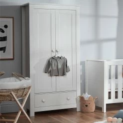 Furniture Cuddleco Aylesbury 3pc Nursery Set - 3 Drawer Dresser/Changer, Cot Bed & Wardrobe