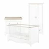 Furniture Cuddleco Clara 3pc Nursery Set - 3 Drawer Dresser/Changer, Cot Bed & Wardrobe
