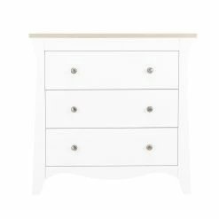 Furniture Cuddleco Clara 3pc Nursery Set - 3 Drawer Dresser/Changer, Cot Bed & Wardrobe