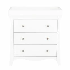 Furniture Cuddleco Clara 3pc Nursery Set - 3 Drawer Dresser/Changer, Cot Bed & Wardrobe