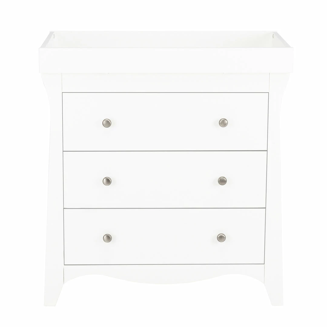 Furniture Cuddleco Clara 3pc Nursery Set - 3 Drawer Dresser/Changer, Cot Bed & Wardrobe
