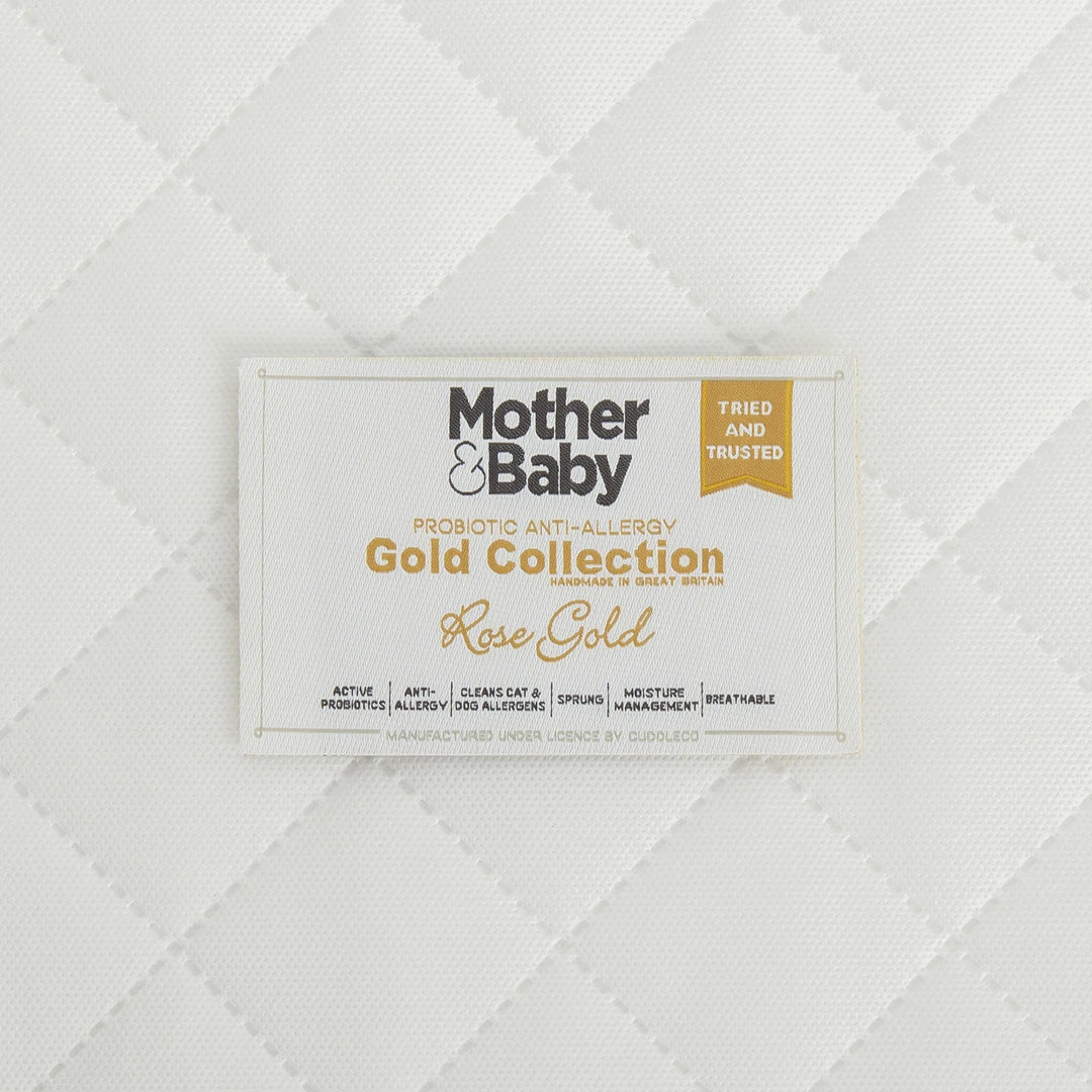 Cuddleco Mother&Baby Rose Gold Anti-Allergy Sprung Cot Bed Mattress Mattresses