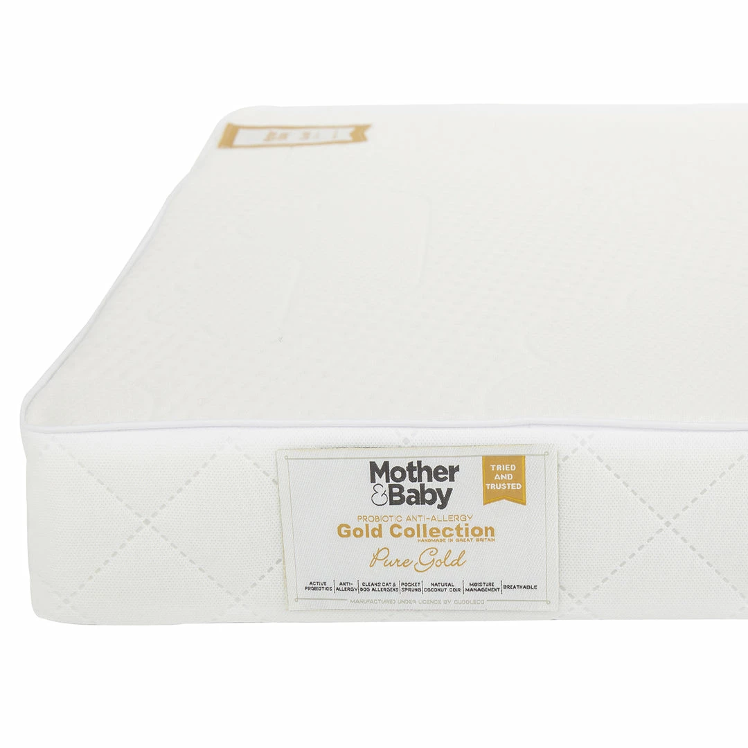 Cuddleco Mattresses Mother&Baby Pure Gold Anti-Allergy Coir Pocket Sprung Cot Bed Mattress