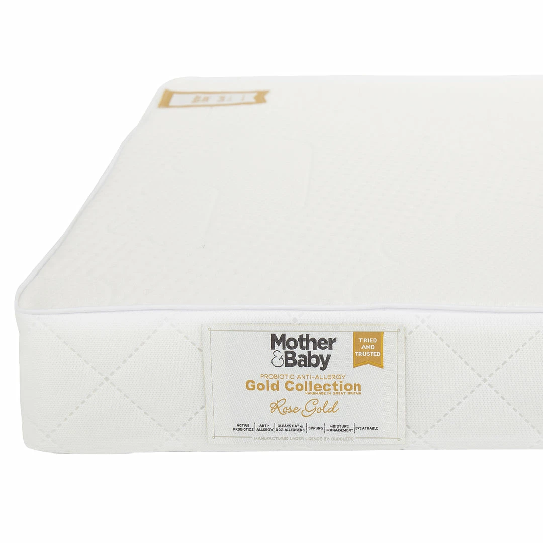 Cuddleco Mother&Baby Rose Gold Anti-Allergy Sprung Cot Bed Mattress Mattresses