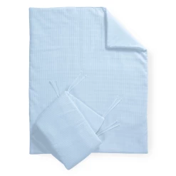 Clair De Lune Waffle Cot/Cot Bed Quilt & Bumper Bedding Set