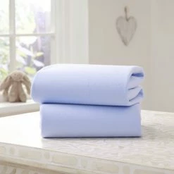 Clair De Lune 2 Pack Cotton Fitted Pram/Crib Sheets - 90 X 40 Cm Soft Sheets