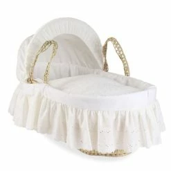 Clair De Lune Moses Baskets & Stands Broderie Anglaise Palm Moses Basket