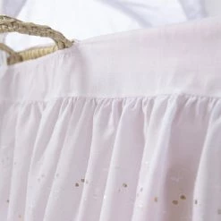 Clair De Lune Broderie Anglaise Palm Moses Basket Bedding Set (With Skirt)