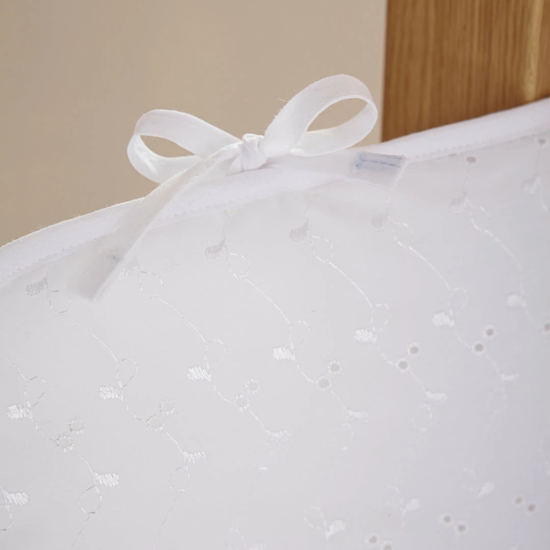 Clair De Lune Cot Bedding Broderie Anglaise 2 Piece White Cot/Cot Bed Set