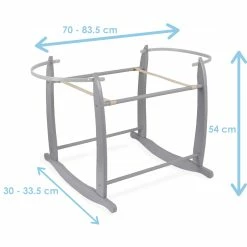 Clair De Lune Deluxe Grey Moses Basket Rocking Stand Moses Baskets & Stands