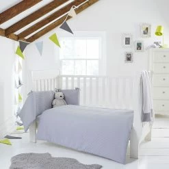 Clair De Lune Waffle Cot/Cot Bed Quilt & Bumper Bedding Set