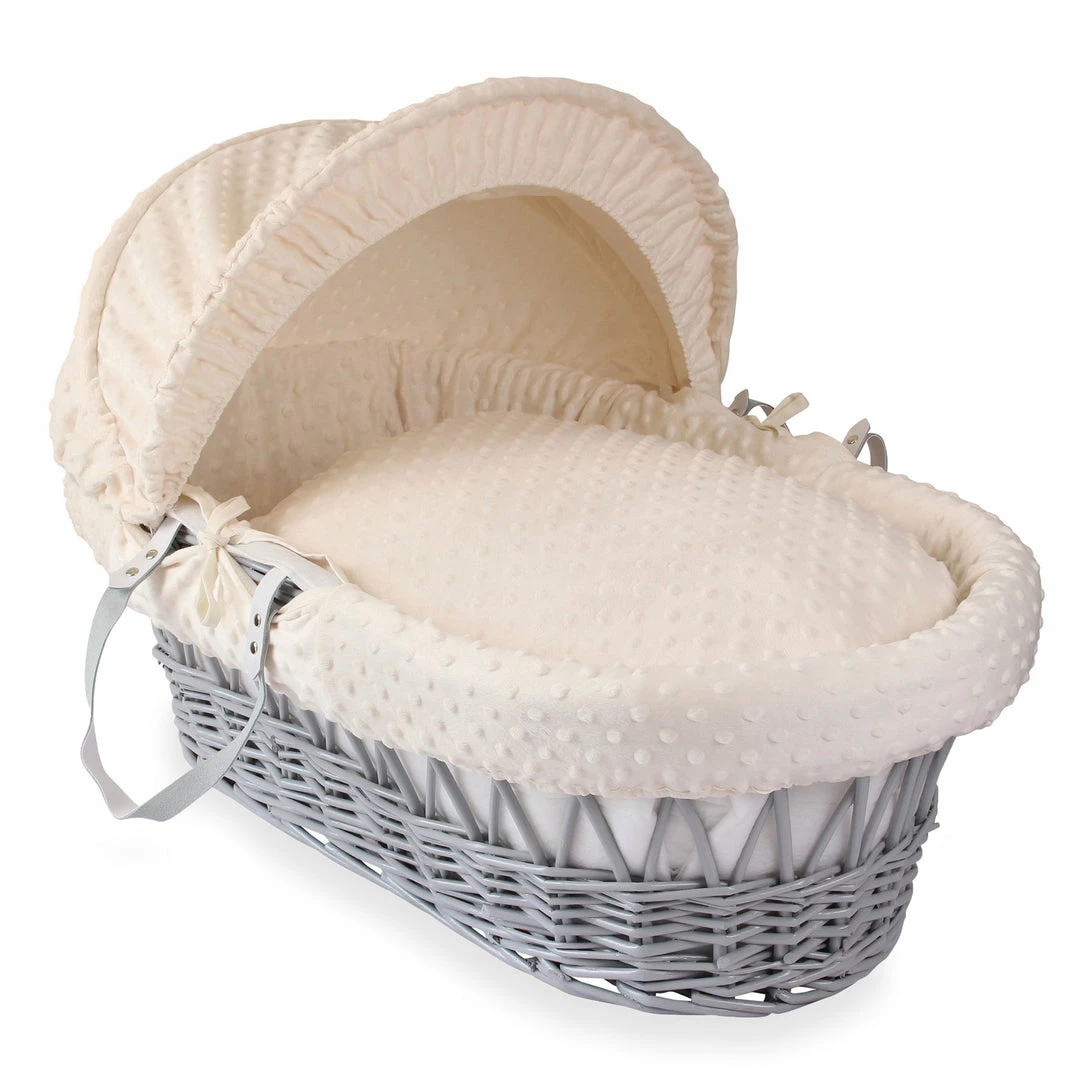 Clair De Lune Dimple Grey Wicker Moses Basket Moses Baskets & Stands