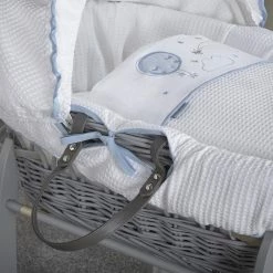 Clair De Lune Over The Moon Grey Wicker Moses Basket Moses Baskets & Stands