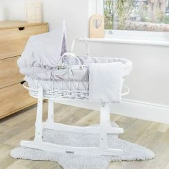 Clair De Lune Moses Baskets & Stands Cotton Dream White Wicker Moses Basket