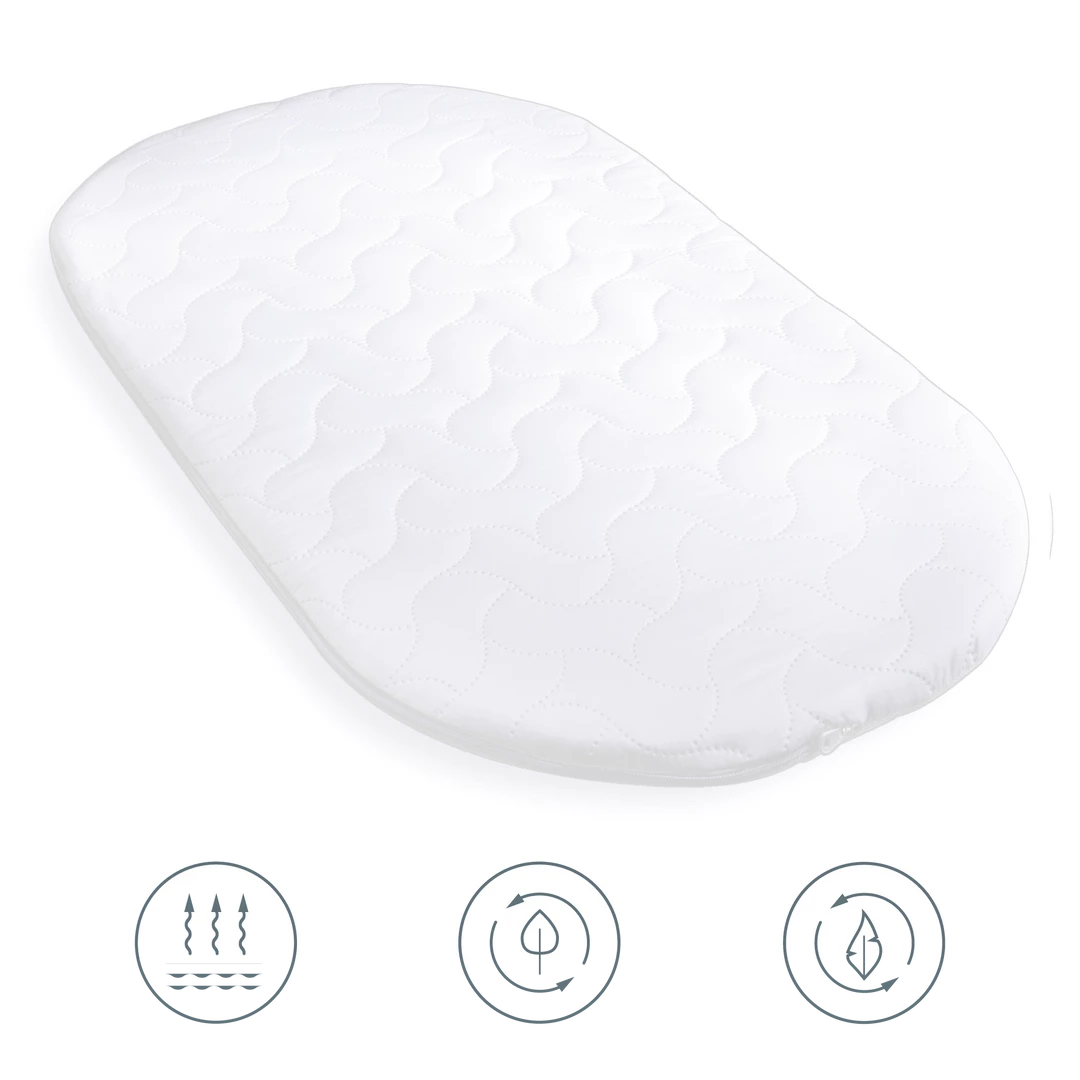 Clair De Lune Quilted Microfibre Wicker Moses Basket Mattress (65 X 28 Cm)