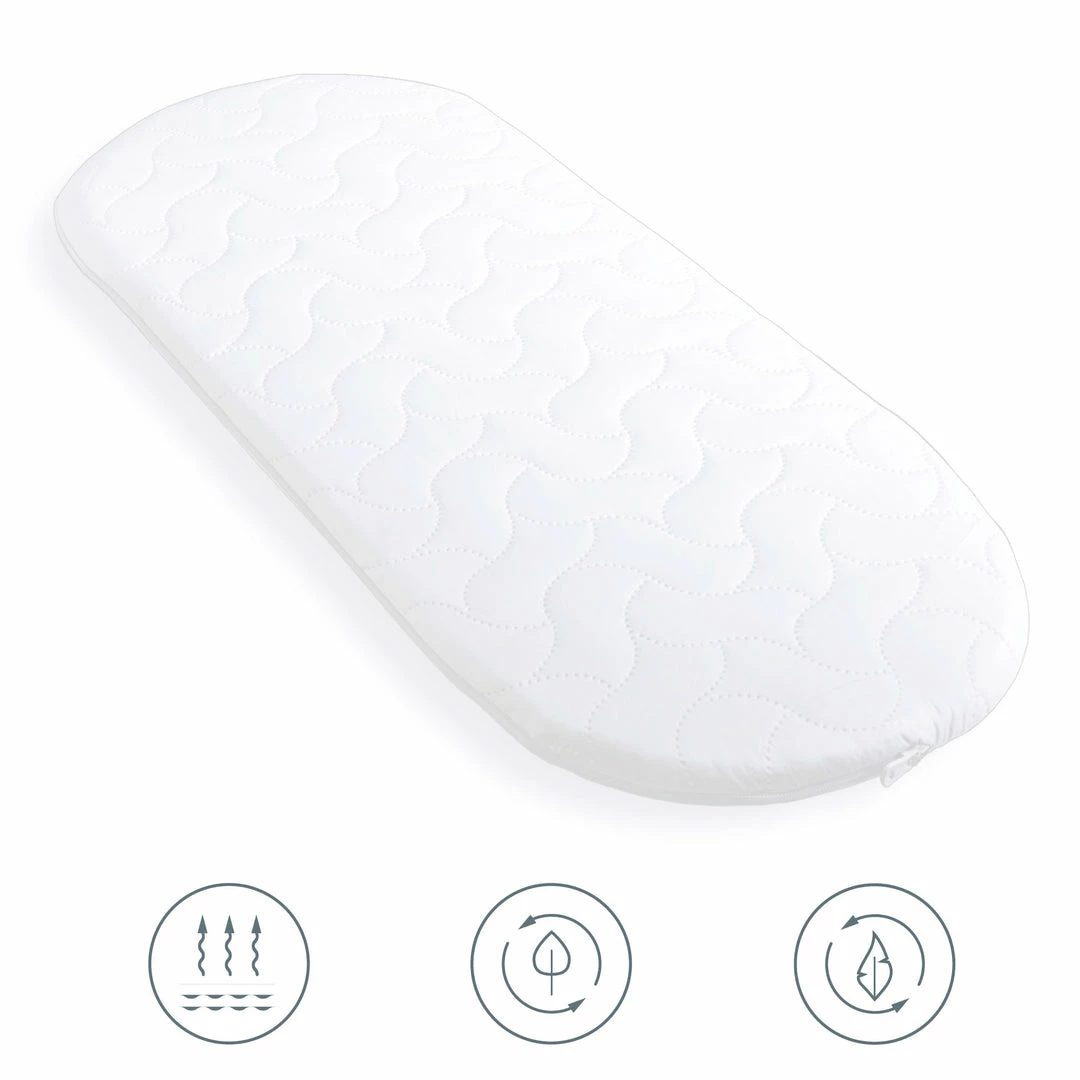 Clair De Lune Award Winning Bedside Cribs Quilted Microfibre Bedside Crib Mattress (76 X 40 Cm)