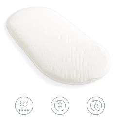 Clair De Lune Mattresses Natural Bamboo Wicker Moses Basket Mattress (65 X 28 Cm)