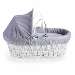 Clair De Lune Moses Baskets & Stands Cotton Dream White Wicker Moses Basket