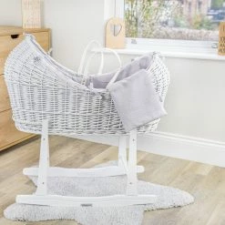 Clair De Lune White Standard Rocking Moses Basket Stand