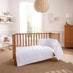 Clair De Lune Marshmallow Cot/Cot Bed Quilt & Bumper Bedding Set