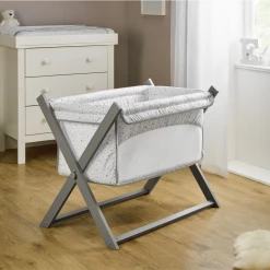 Clair De Lune Stars & Stripes Folding Breathable Crib Award Winning Bedside Cribs