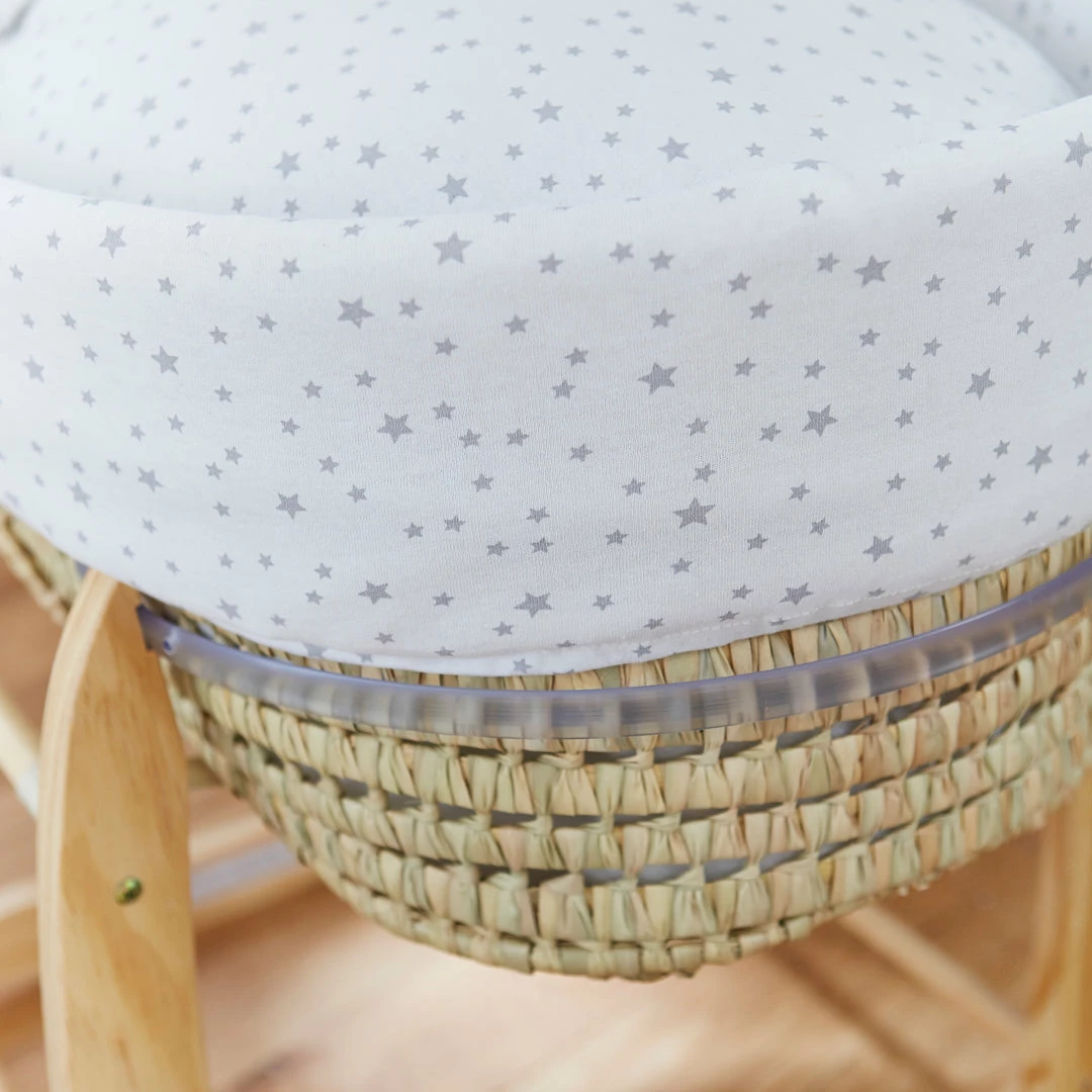 Clair De Lune Cot Bedding Stars & Stripes 10 Piece Nursery Bundle