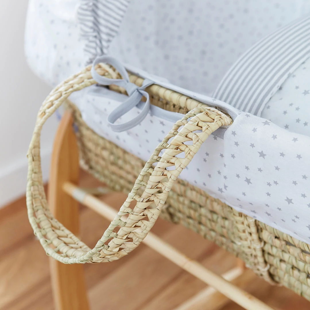 Clair De Lune Cot Bedding Stars & Stripes 10 Piece Nursery Bundle