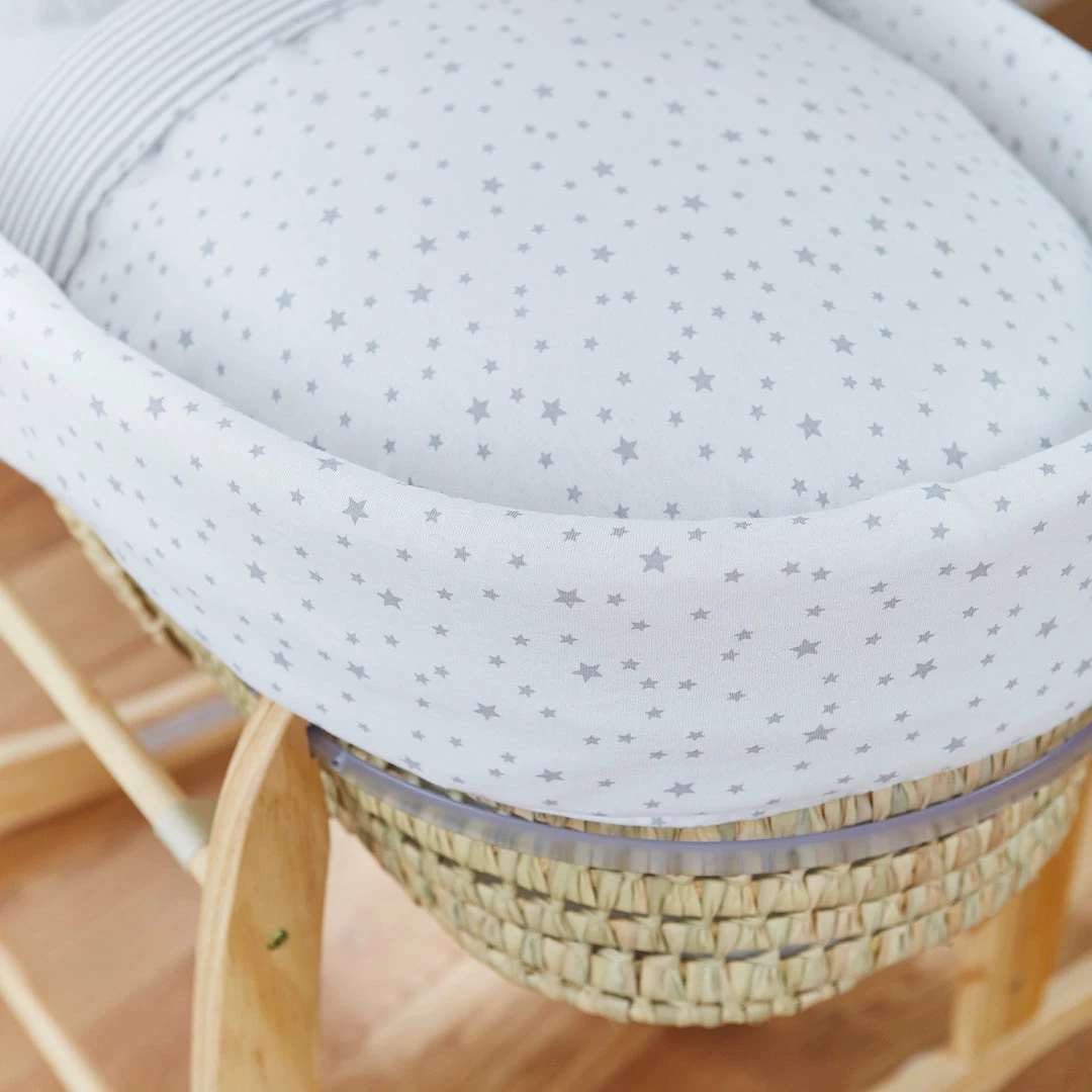 Clair De Lune Cot Bedding Stars & Stripes 10 Piece Nursery Bundle