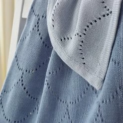 Clair De Lune Cotton Ombré Pointelle Blanket