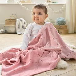 Clair De Lune Cotton Ombré Pointelle Blanket