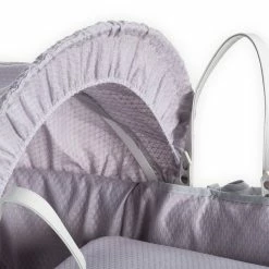 Clair De Lune Moses Baskets & Stands Special Buy - Cotton Dream Frosted White Wicker Moses Basket Bundle